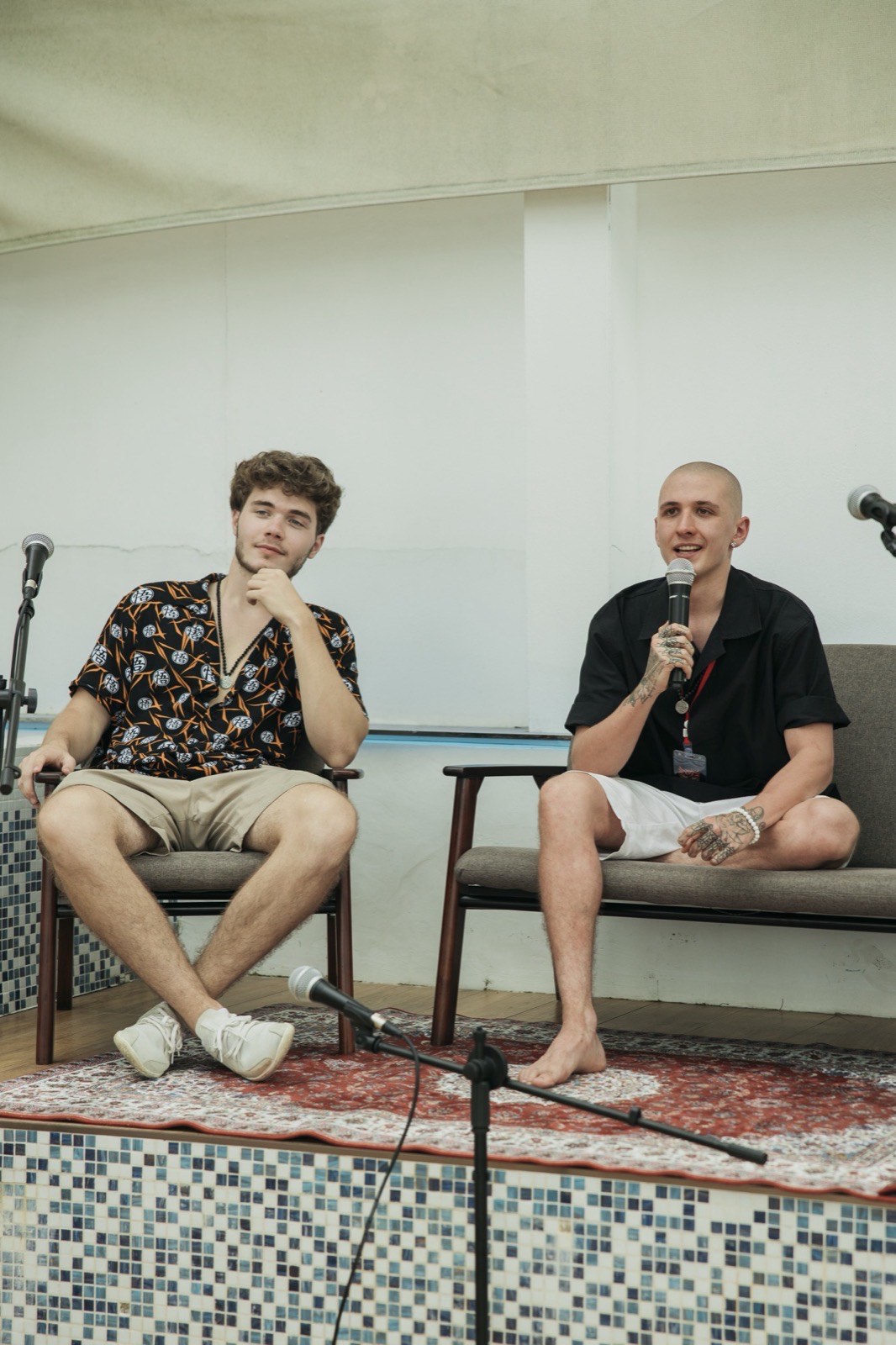 Vsevolod Gurkov on a panel with a guest speaker
